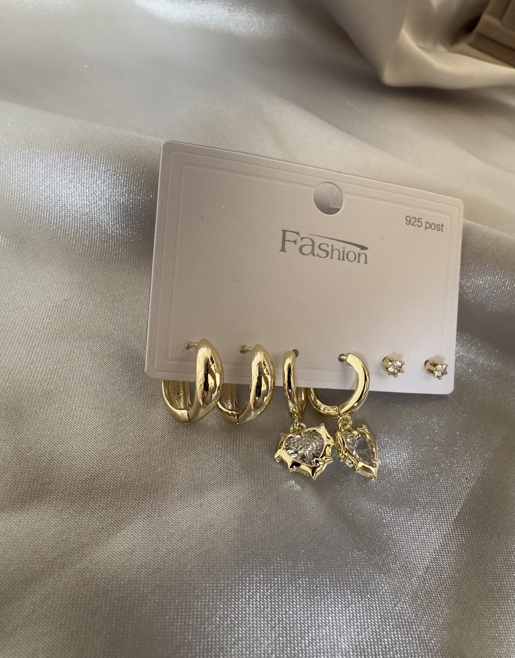 Vip 6 lı gold küpe set