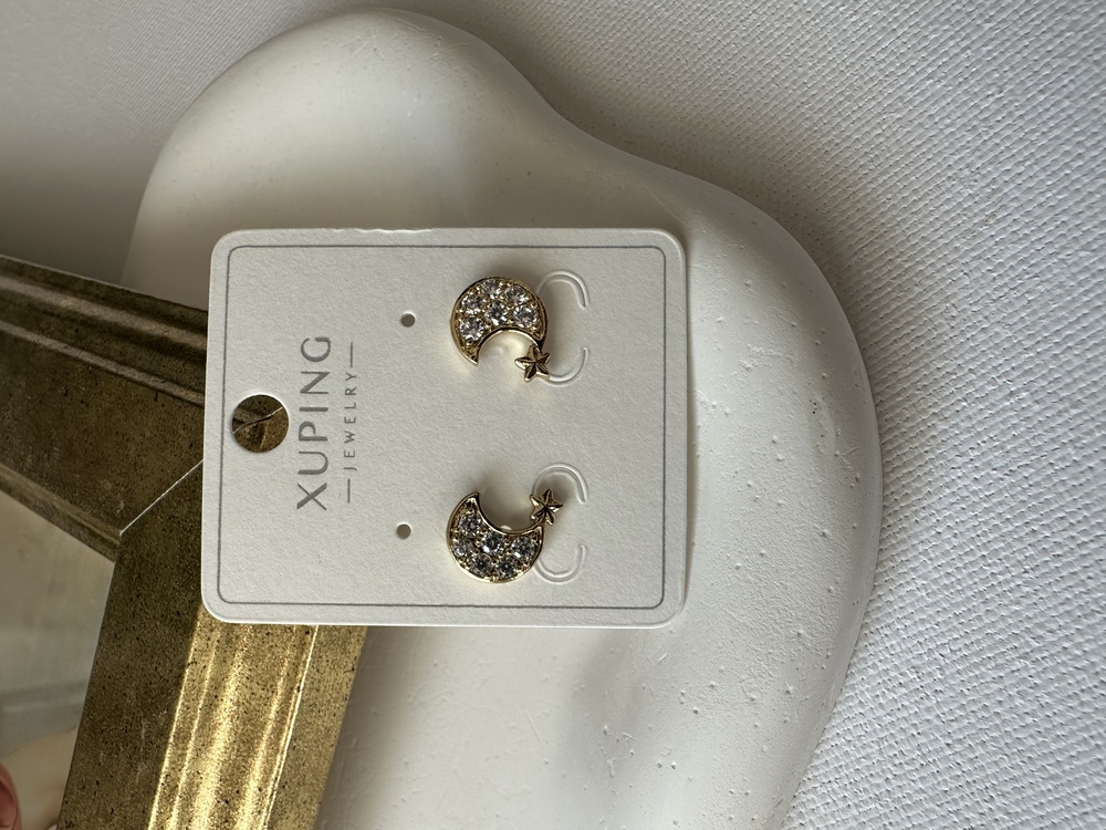 Xuping 14 k Ay Desen Küpe