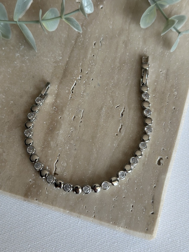 Xuping Silver Renk Yuvarlak Desen Bileklik