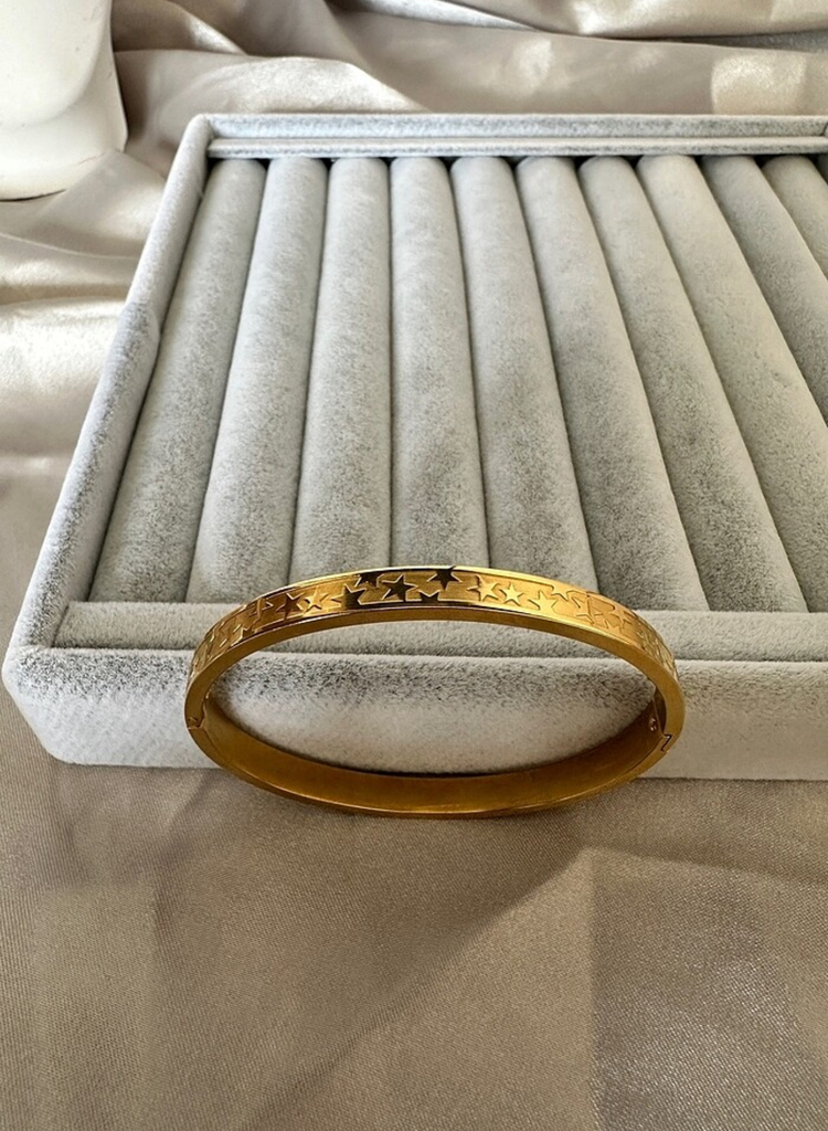 Çelik gold yıldız desen 6 mm kelepçe