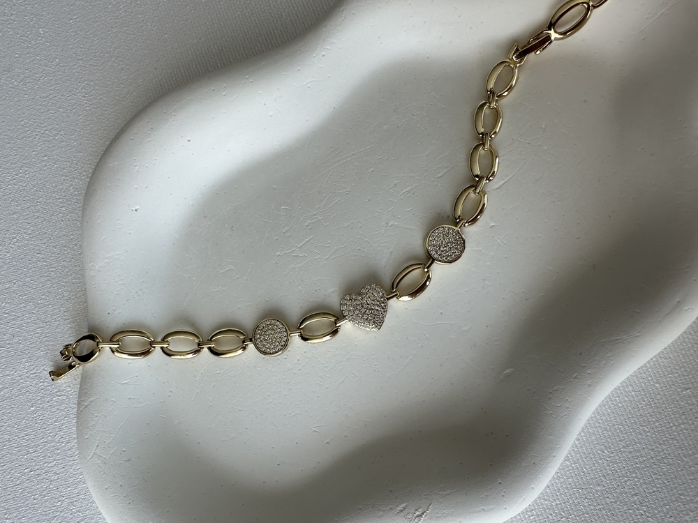 Xuping 14k Gold Kalp Desen Bileklik