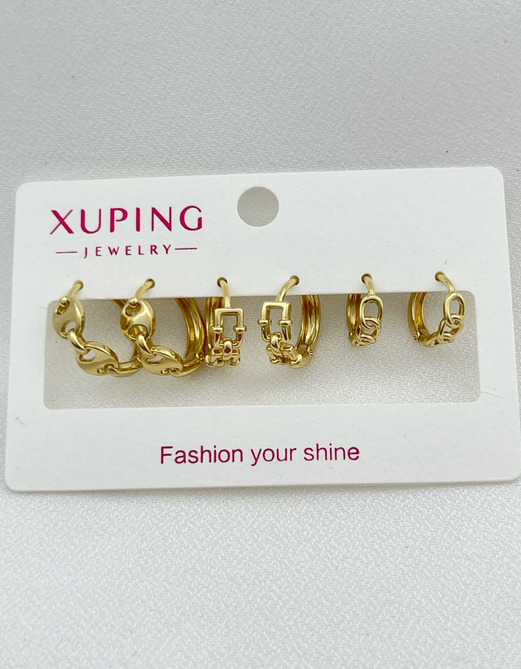 Xuping 6’lı 14 k Gold Küpe Seti