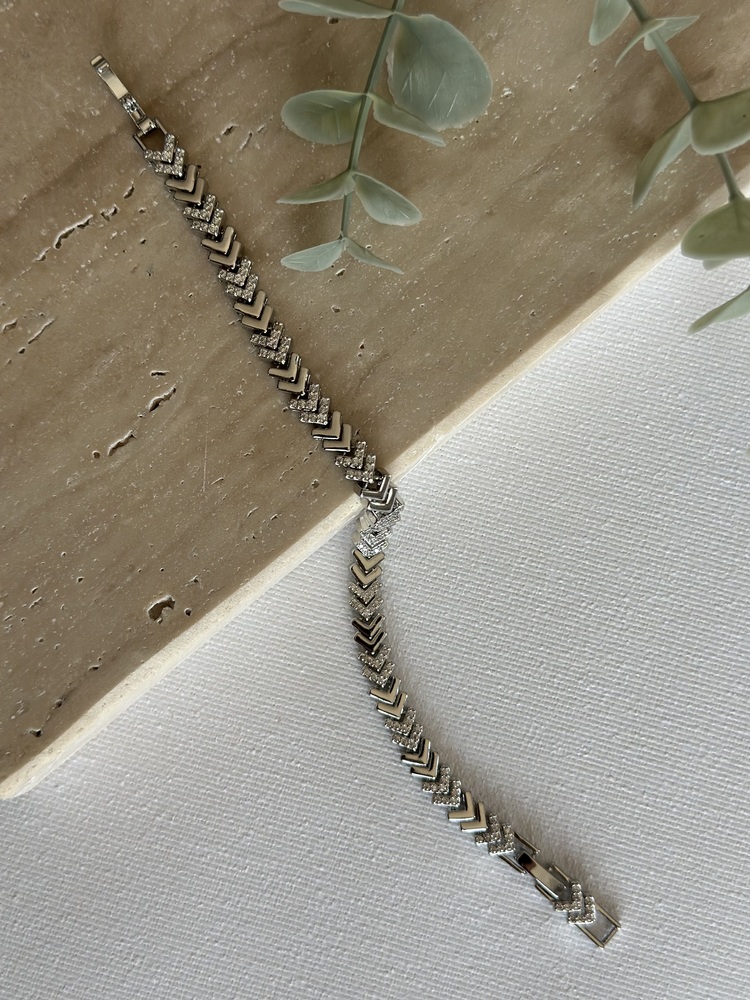 Xuping Silver Renk V Desen Bileklik