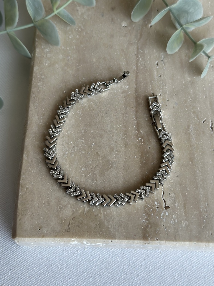 Xuping Silver Renk V Desen Bileklik