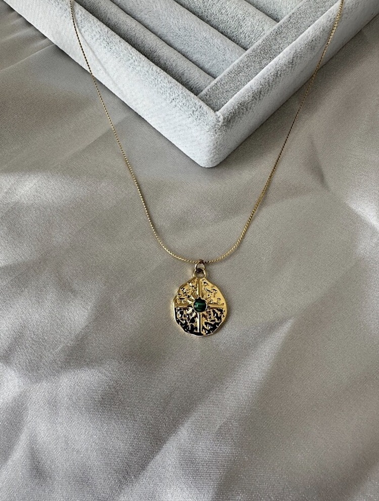 Çelik Gold Turkuaz Taşlı Kolye