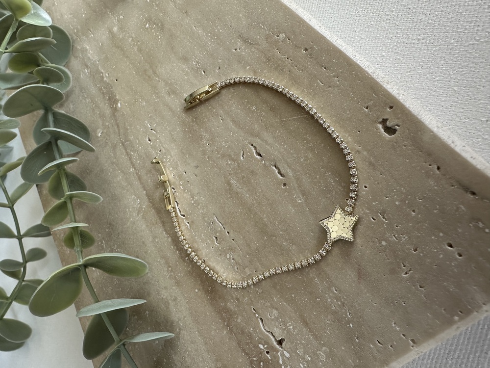 Yıldızlı Su Yolu Gold Bileklik