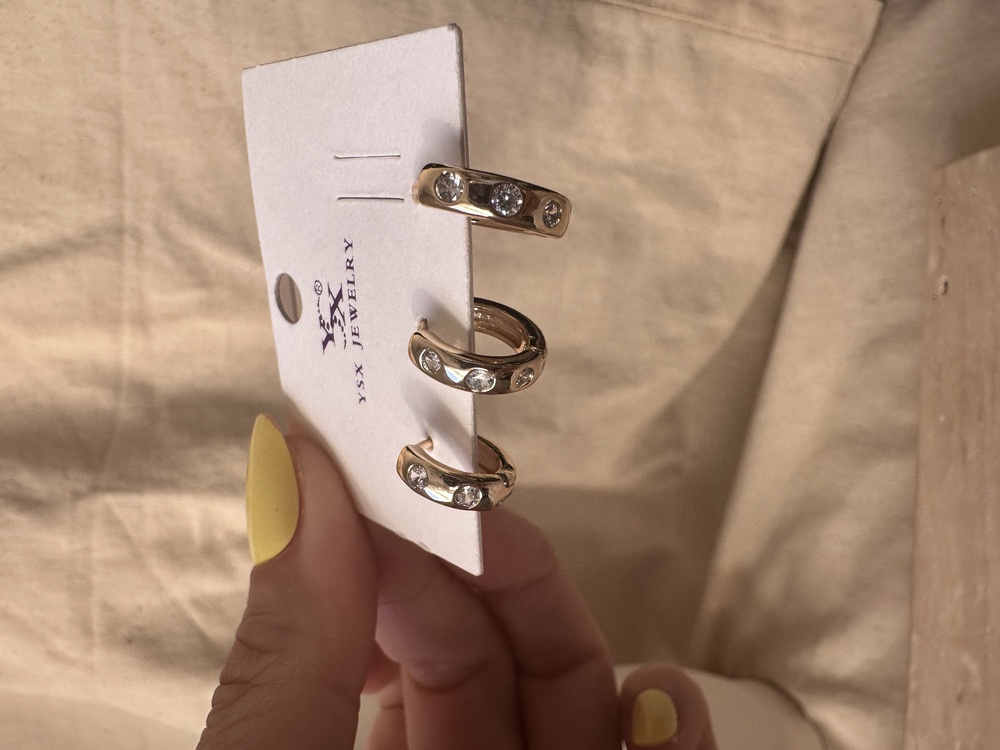 Vip rose gold 3 lü set küpe