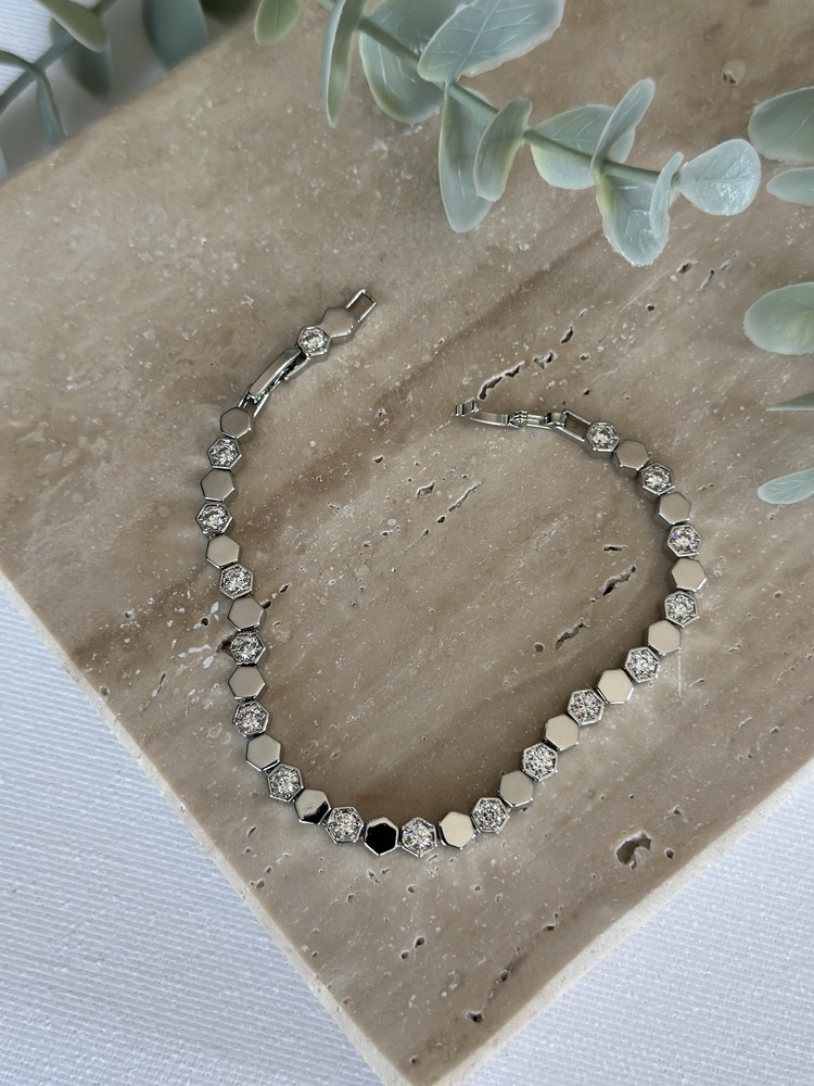 Xuping Silver Renk Petek Desen Bileklik