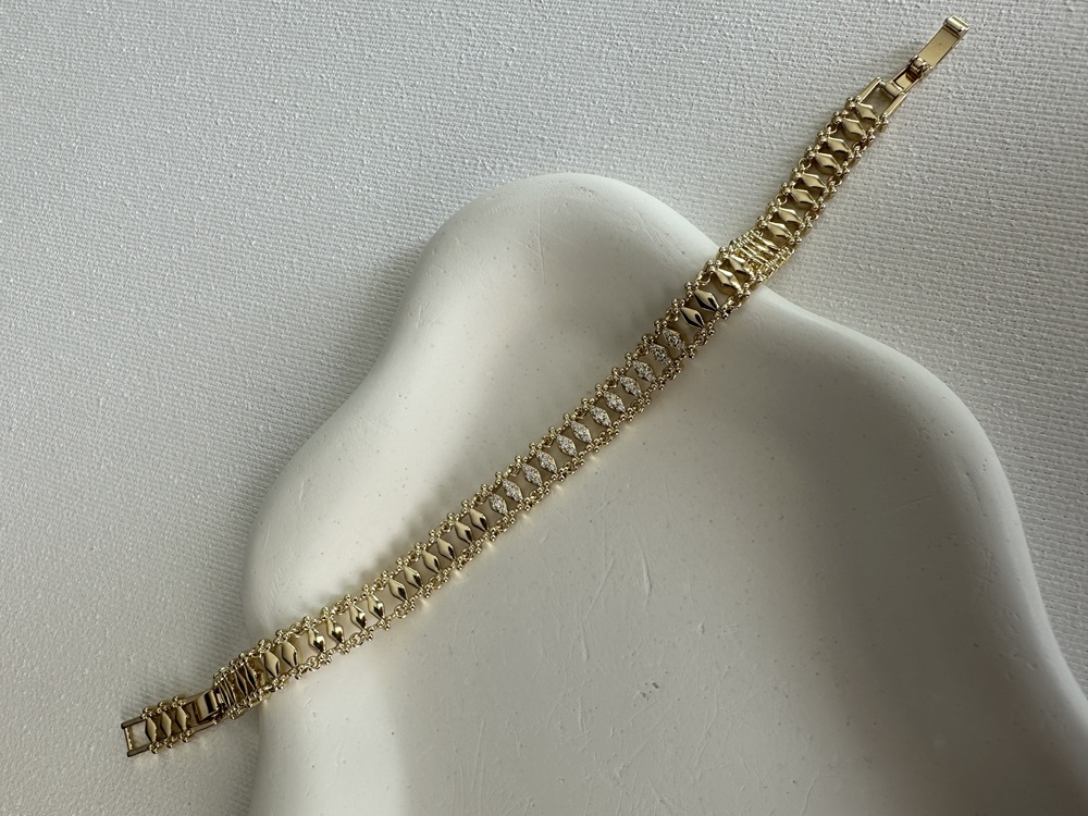 Xuping 14k Gold Hasır Desen Bileklik
