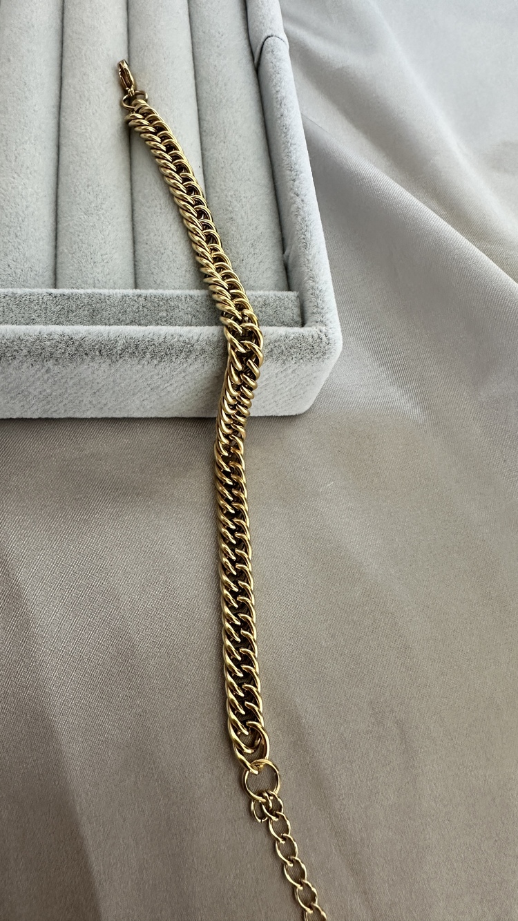 Çelik gold 7 mm bileklik