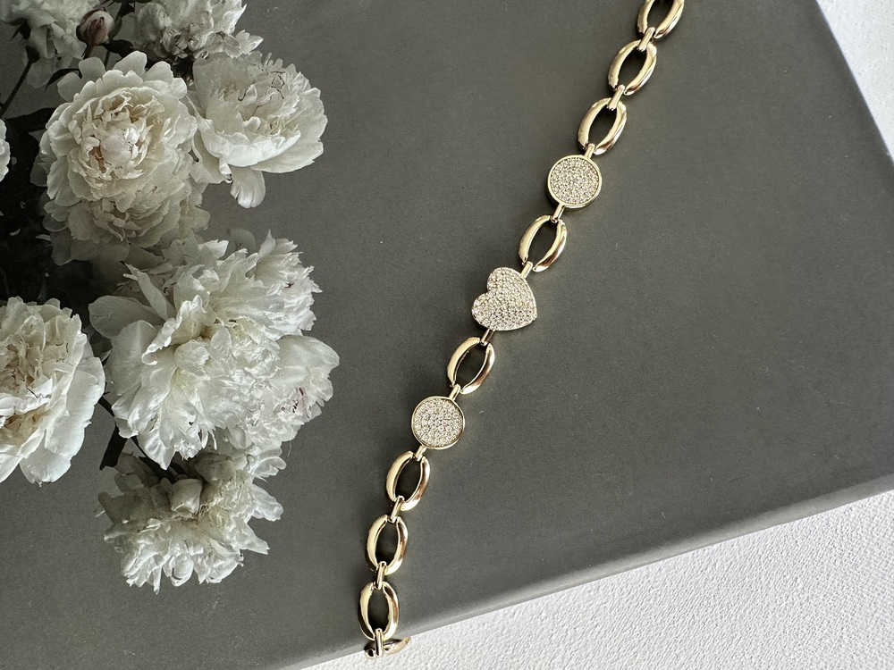 Xuping 14k Gold Kalp Desen Bileklik