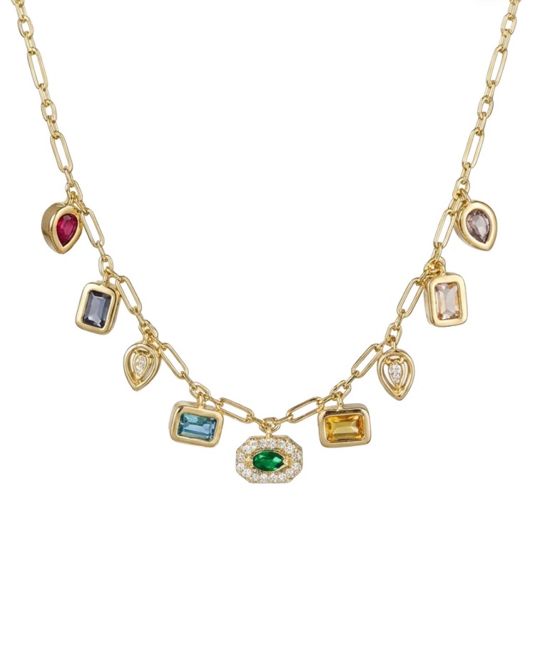 14k Vip Sallantılı Element Taşlı Kolye