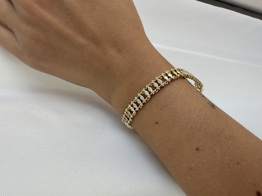 Xuping 14k Gold Hasır Desen Bileklik