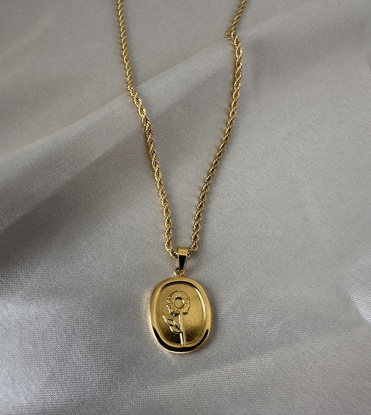 Çelik gold kolye