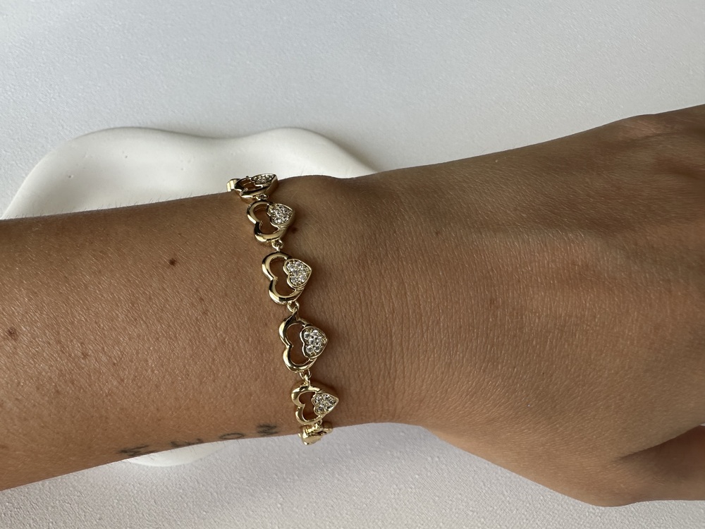 Xuping 14k Gold Kalp Desen Bileklik