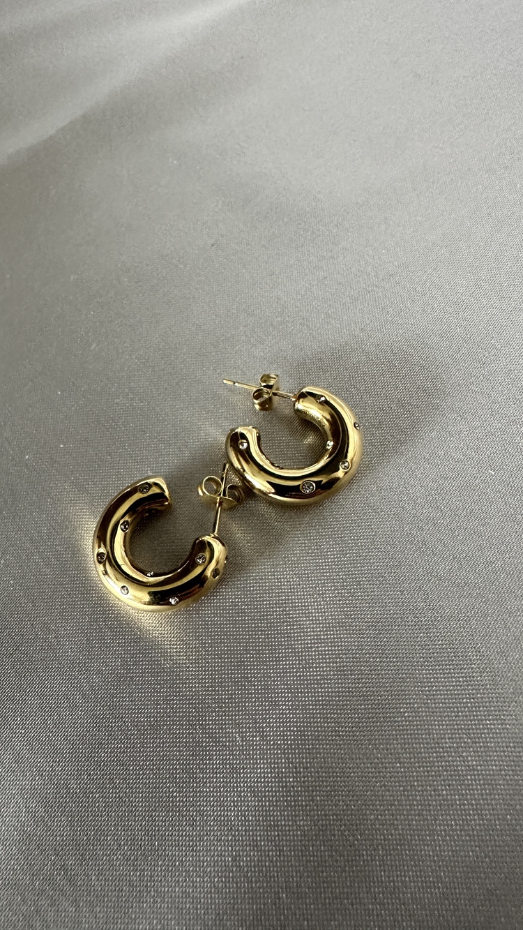 Çelik gold küpe