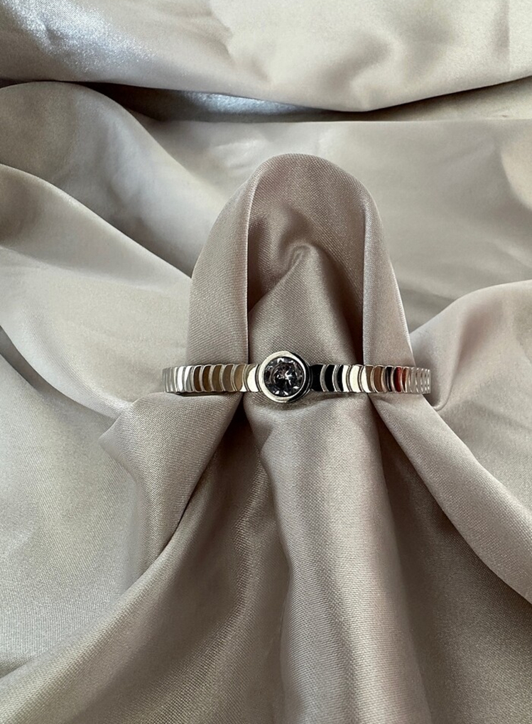 Çelik silver taşlı 6 mm kelepçe