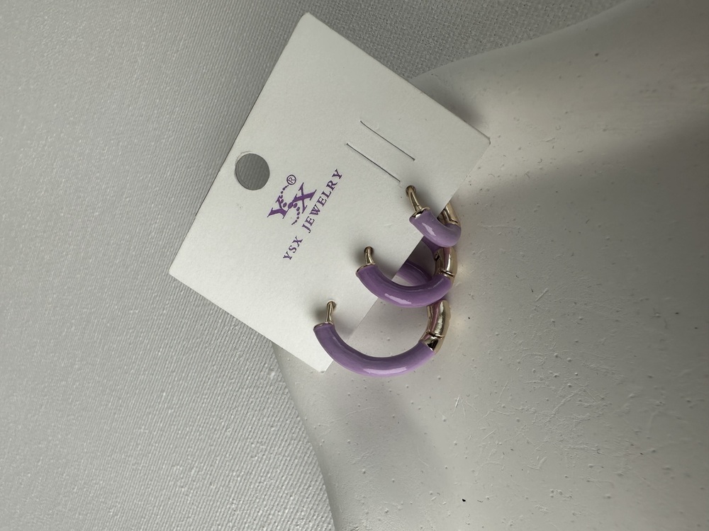 Ysx Vip lila gold 3 lü küpe seti