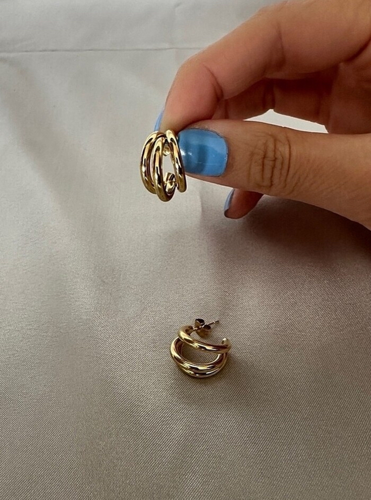 Çelik gold küpe