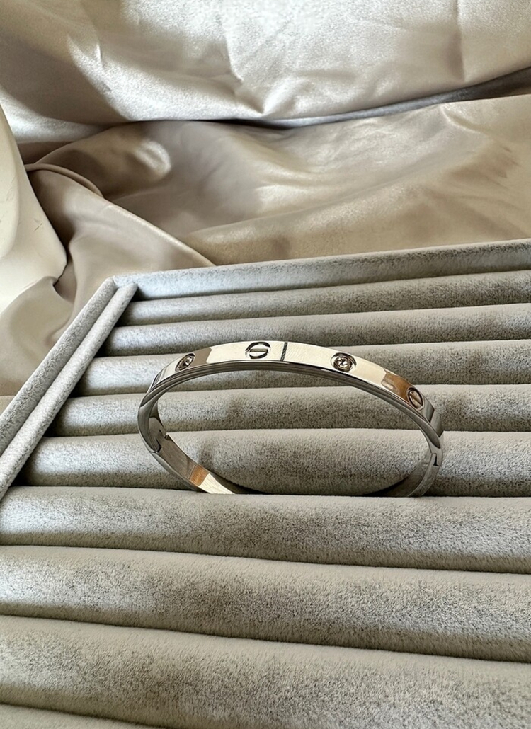 Crtier marka çelik silver taşlı 6 mm kelepçe