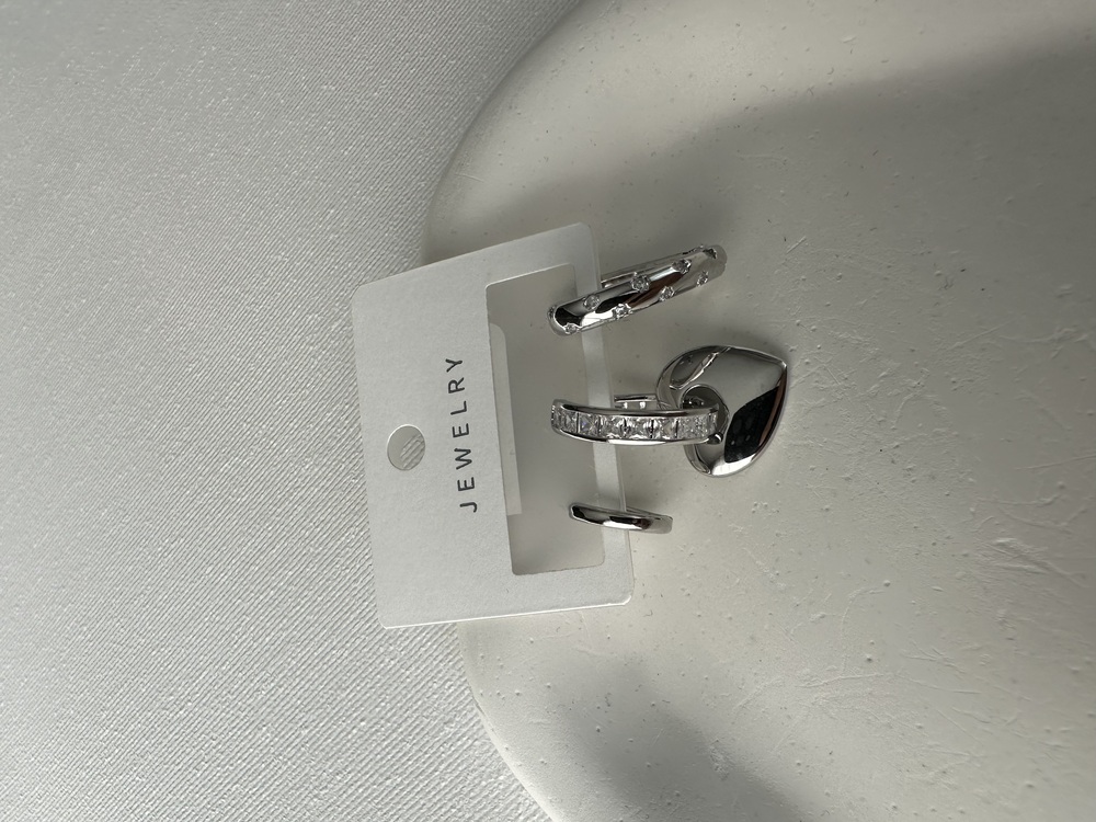 Ysx Vip silver renkte 3 lü küpe seti