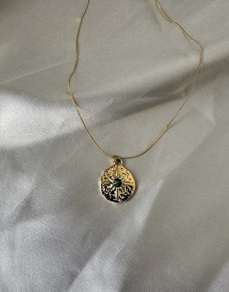 Çelik Gold Turkuaz Taşlı Kolye