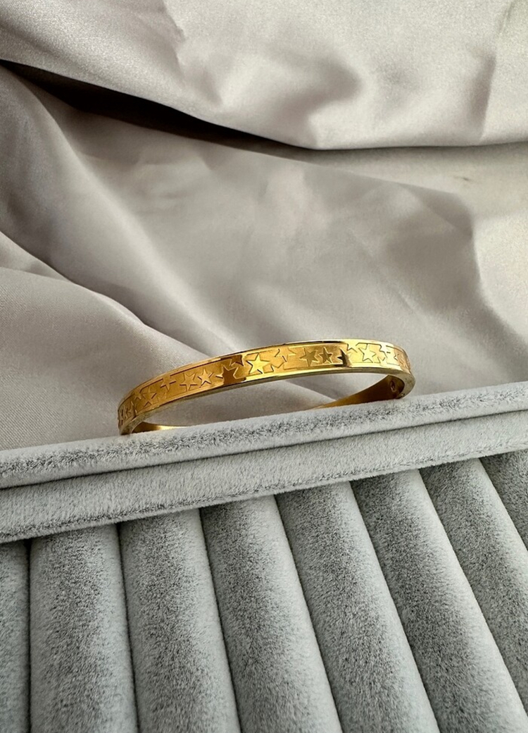Çelik gold yıldız desen 6 mm kelepçe