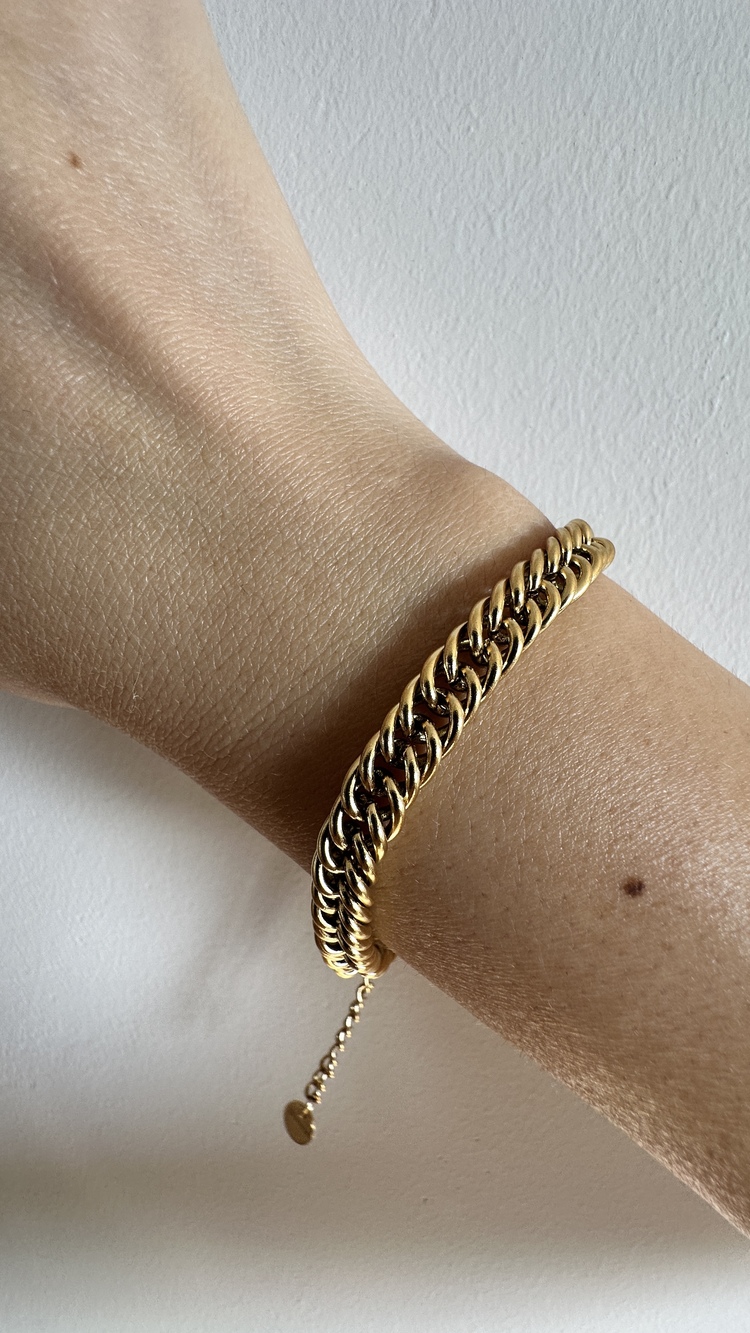 Çelik gold 7 mm bileklik
