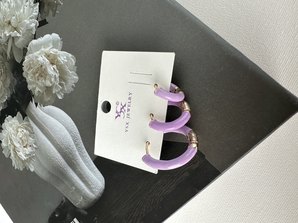 Ysx Vip lila gold 3 lü küpe seti