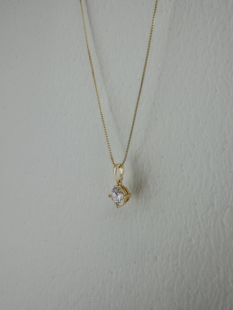 Xuping 14 k gold renginde tek taş kolye