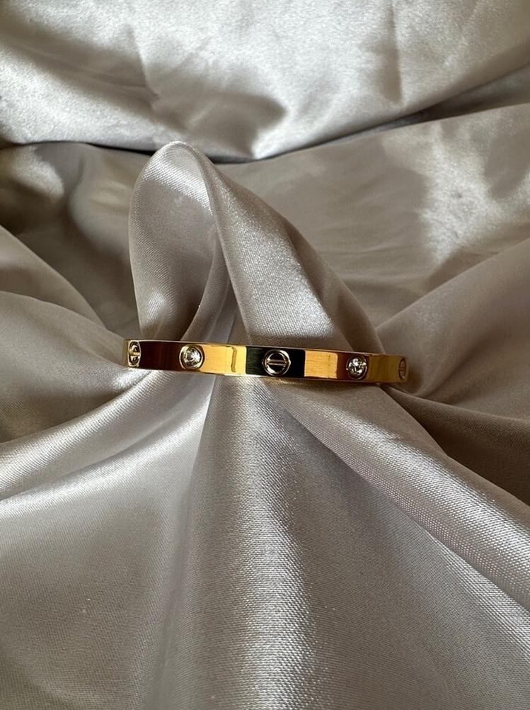 Crtier marka çelik gold taşlı 6 mm kelepçe