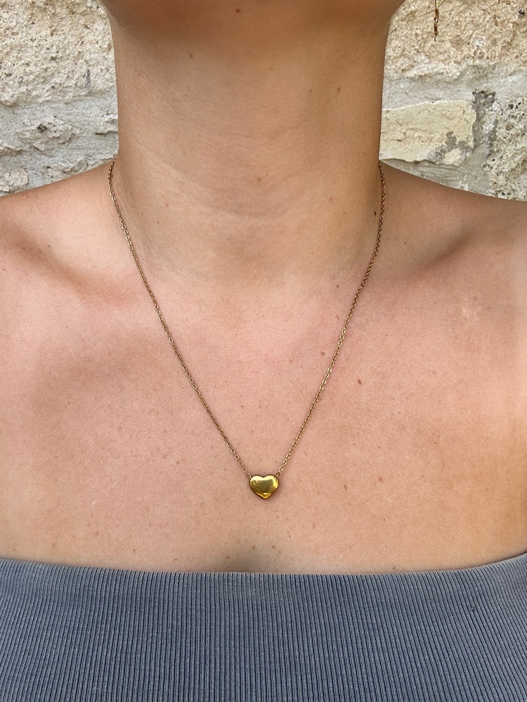 Çelik Gold Kalp Kolye