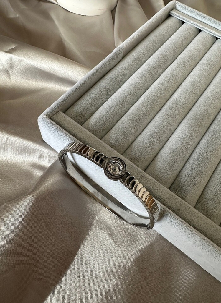Çelik silver taşlı 6 mm kelepçe