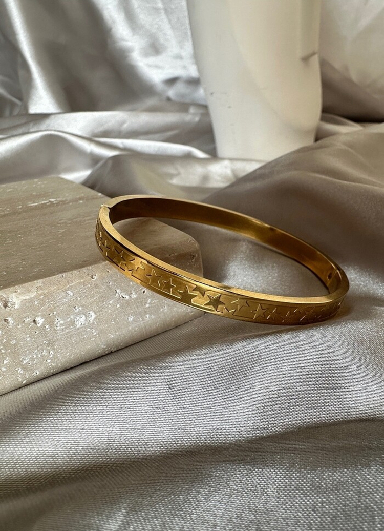 Çelik gold yıldız desen 6 mm kelepçe