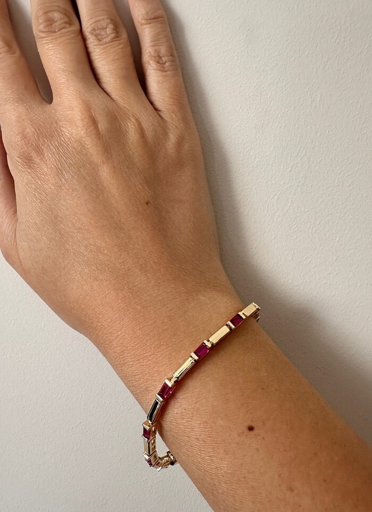 Xuping rose gold | fuşya taşlı 3 mm bileklik