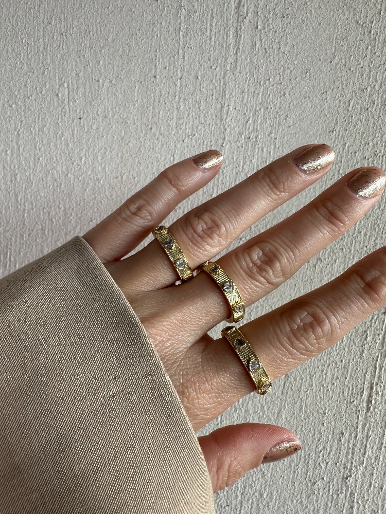 Vip 14 k gold Kalp Desenli Ayarlanabilir Yüzük (tekli)