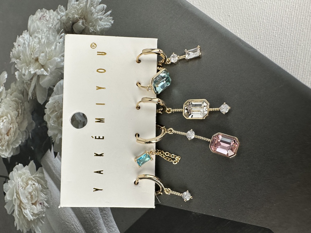 Vip 14 k gold renginde 6 lı küpe seti