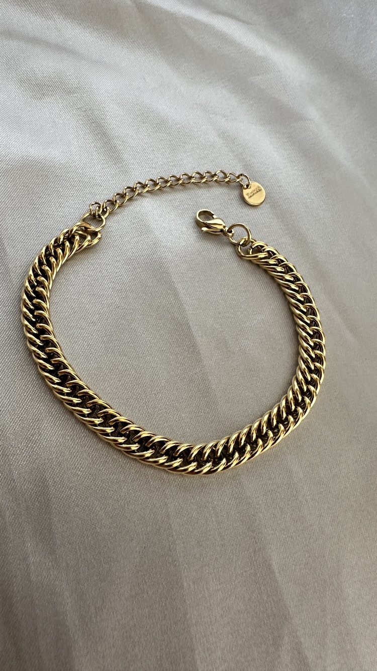 Çelik gold 7 mm bileklik