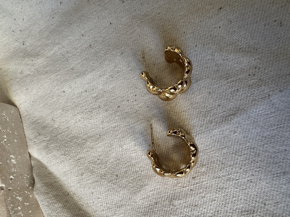 Çelik gold küpe
