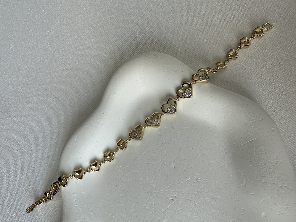 Xuping 14k Gold Kalp Desen Bileklik