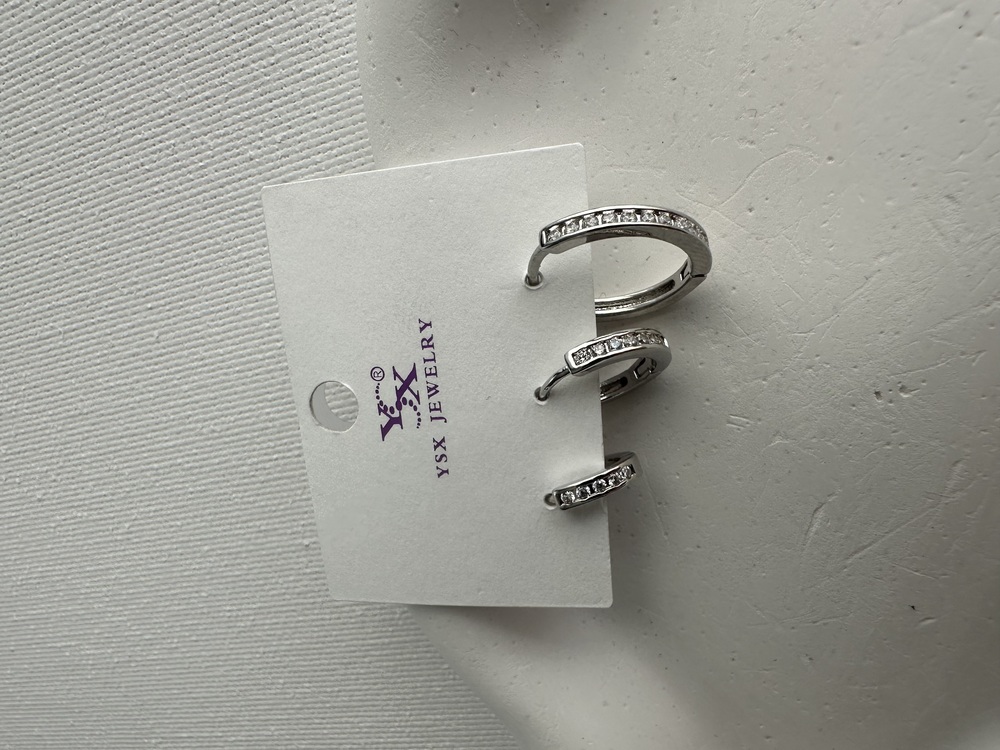 Ysx vip silver renkte 3 lü küpe seti