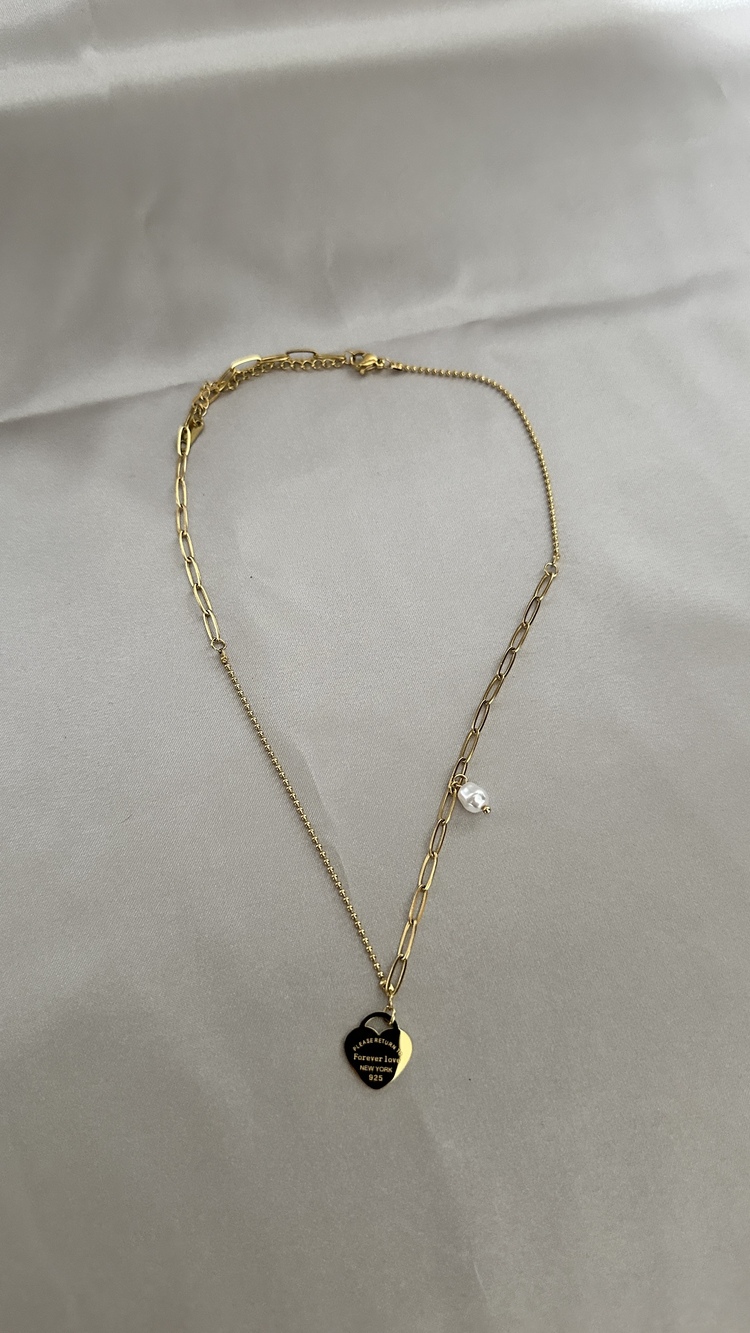 Çelik gold kolye