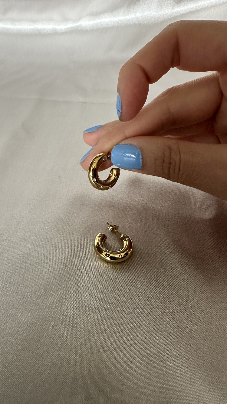 Çelik gold küpe