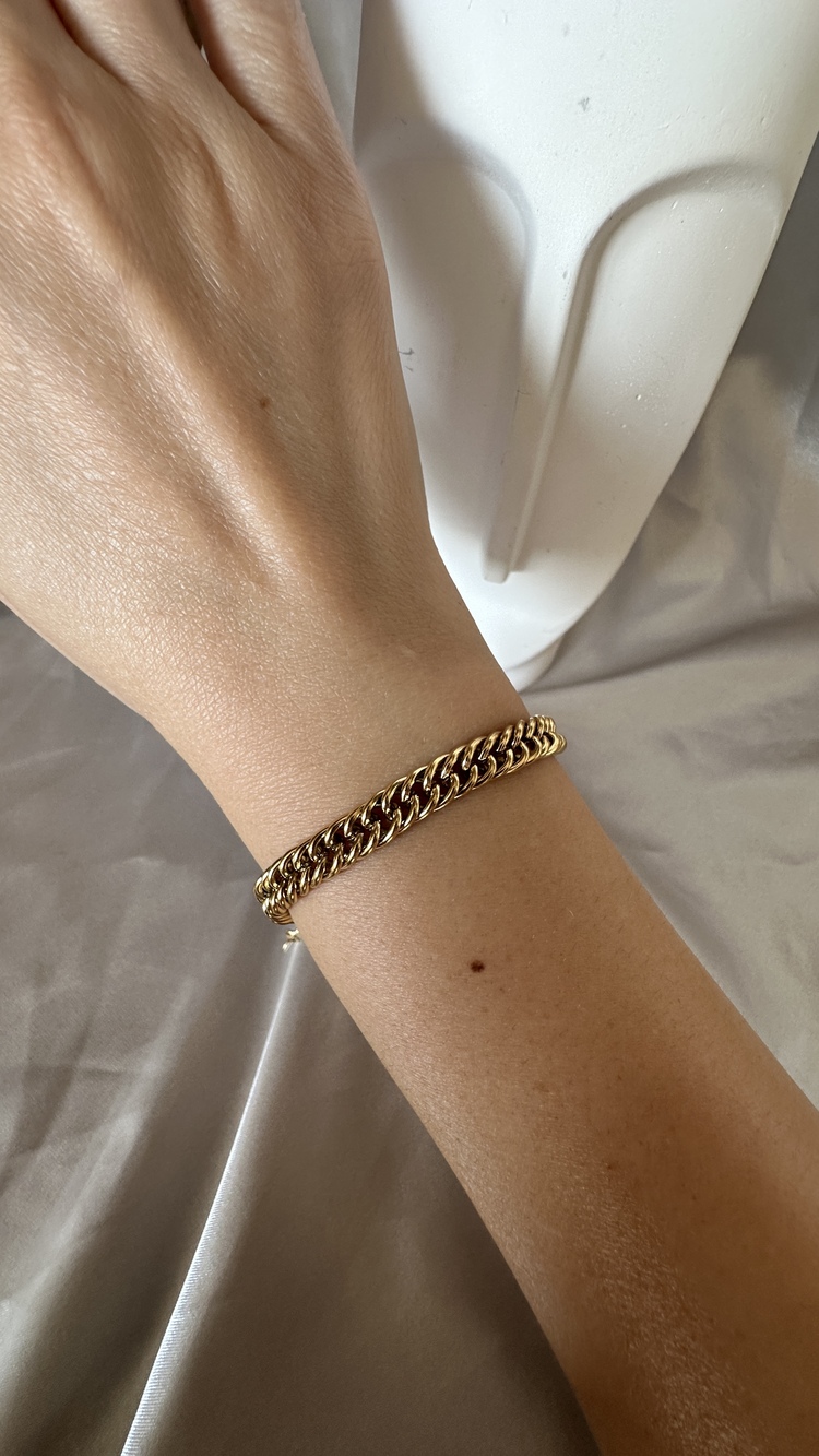 Çelik gold 7 mm bileklik