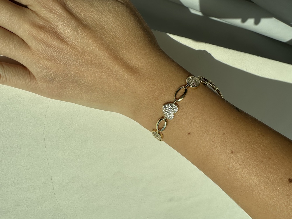 Xuping 14k Gold Kalp Desen Bileklik
