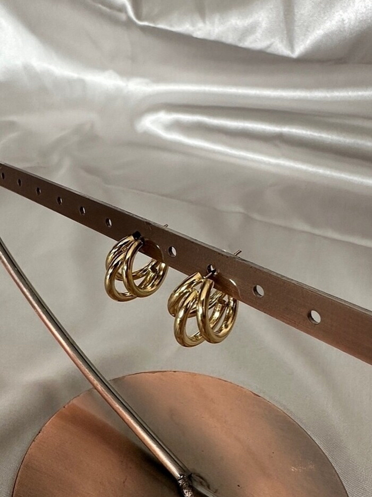 Çelik gold küpe