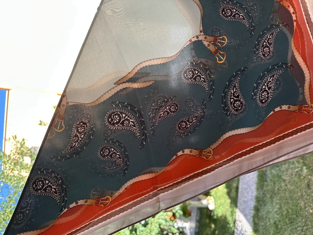 Şal desen ipek saten fular 70*70