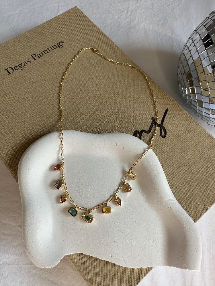 14k Vip Sallantılı Element Taşlı Kolye