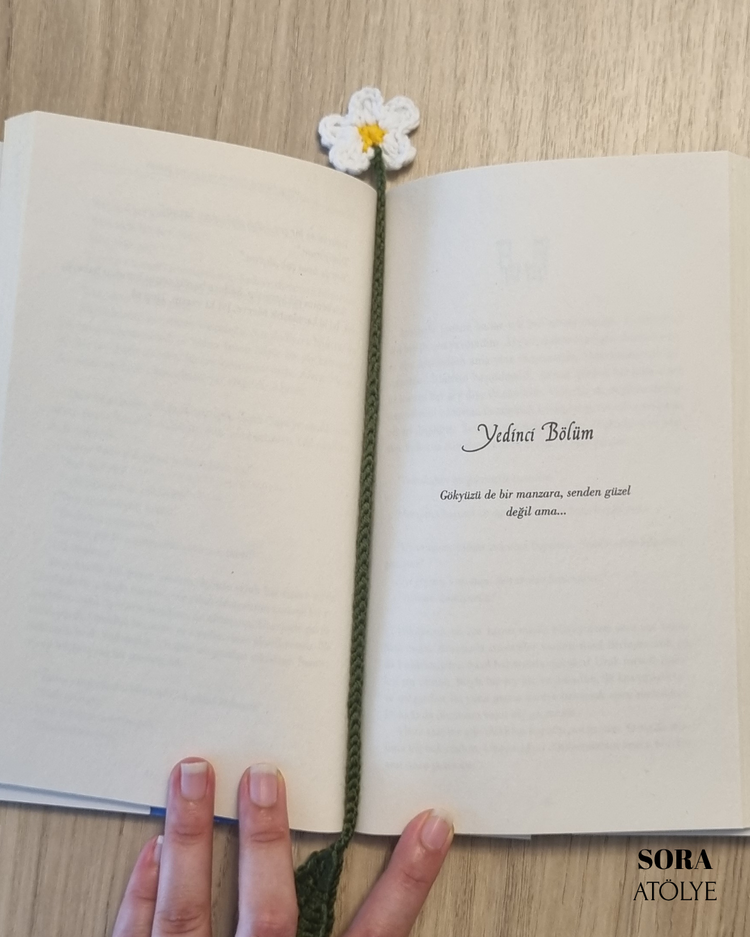 Beyaz Papatya Kitap Ayracı