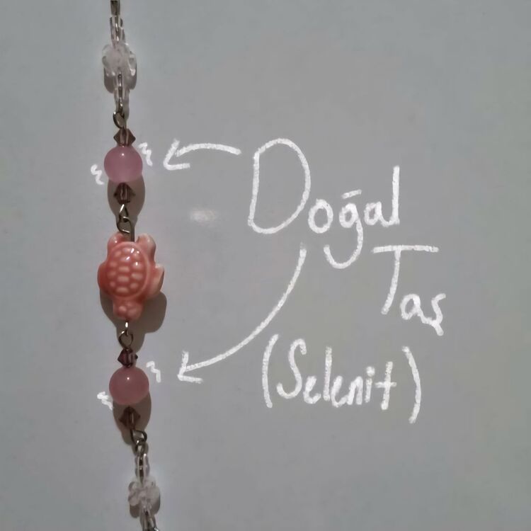 Doğal Taşlı Kaplumbağa Detaylı Çanta Süsü